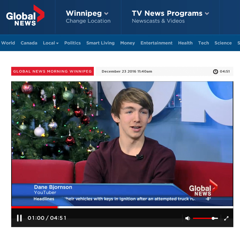 Dane on Global TV
